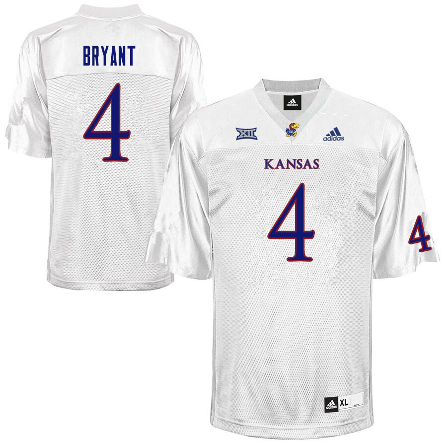 Men #4 Jacobee Bryant Kansas Jayhawks College Football Jerseys Sale-White - Click Image to Close
